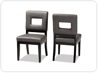 Baxton Studio Blaise Modern and Contemporary Black Faux Leather Upholstered Dining Chair 