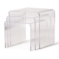 Baxton Studio Aville Clear Acrylic Nesting Tables Display Stands (3 pc set)