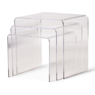 Baxton Studio Aville Clear Acrylic Nesting Tables Display Stands (3 pc set)