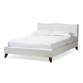Baxton Studio Battersby White Modern Bed with Upholstered Headboard - Queen Size Battersby White Modern Bed with Upholstered Headboard - Queen Size, BSCF8276-QUEEN-WHITE, Baxton Studio Affordable Modern Design