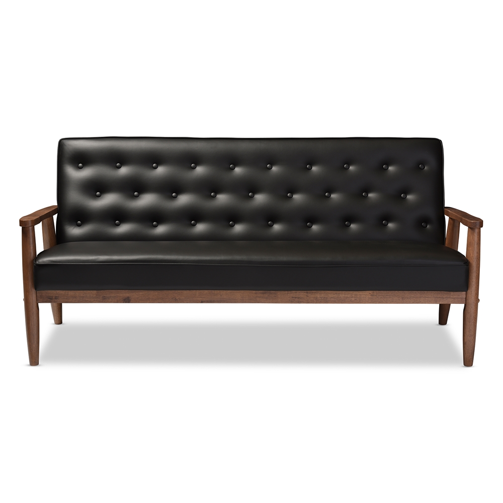 Baxton Studio 3 seater leather couch
