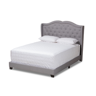 Baxton Studio Aden Modern and Contemporary Grey Fabric Upholstered Full Size Bed
