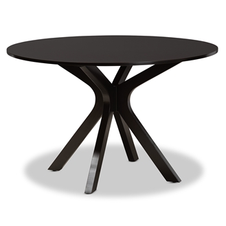 Baxton Studio Kenji Modern and Contemporary Dark Brown Finished 48-Inch-Wide Round Wood Dining Table