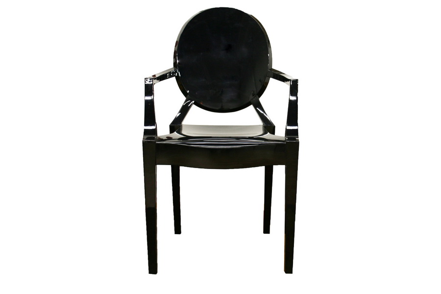 Ghost Chair Armed Black Acrylic Stackable Affordable Modern