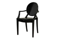 Ghost Chair - Black Acrylic Stackable Arm Chair