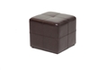 Baxton Studio Nox Brown Leather Small Inexpensive Cube Ottoman