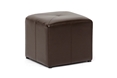 Baxton Studio Aric Brown Leather Small Inexpensive Cube Ottoman