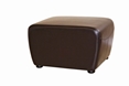 Baxton Studio Mendozza Brown Leather Medium Sized Ottoman with Rounded Sides