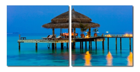 Baxton Studio Dinner in the Tropics Mounted Photography Print Diptych