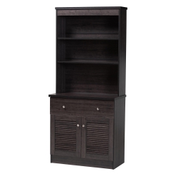 Baxton Studio Agni Modern and Contemporary Dark Brown Buffet and Hutch Kitchen Cabinet Baxton Studio restaurant furniture, hotel furniture, commercial furniture, wholesale dining room furniture, wholesale wine cabinets, classic wine cabinets
