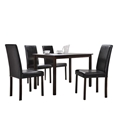 Baxton Studio Andrew 5-Piece Modern Dining Set1 dining table + 4 dining chairs Style, Modern, Dining Table, Contemporary, Five-Piece, Brown, Wooden, Leather, Accents, Chair 