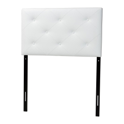 Baxton Studio Baltimore Modern and Contemporary White Faux Leather Upholstered Twin Size Headboard Baxton Studio restaurant furniture, hotel furniture, commercial furniture, wholesale bedroom furniture, wholesale headboards, classic twin size headboards