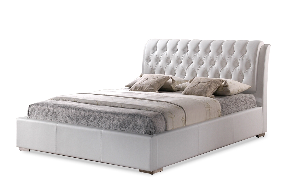 Baxton Studio Bianca White Modern Bed, King Size Bed Headboard Size