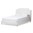 Baxton Studio Carlotta White Modern Bed with Upholstered Headboard - Full Size Carlotta White Modern Bed with Upholstered Headboard - Full Size, BSBBT6376-White-Full, Baxton Studio Affordable Modern Design