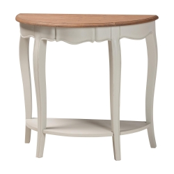 Baxton Studio Cordelia Country Cottage Farmhouse White and Natural Brown Finished Console Table