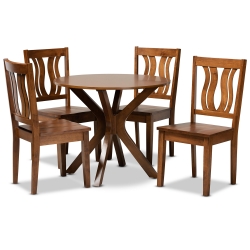 Baxton Studio Mare Modern and Contemporary Transitional Walnut Brown Finished Wood 5-Piece Dining Set Baxton Studio Mare Modern and Contemporary Transitional Walnut Brown Finished Wood 5-Piece Dining Set