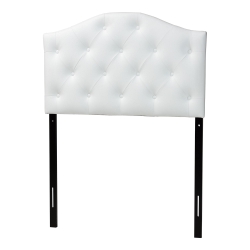 Baxton Studio Myra Modern and Contemporary White Faux Leather Upholstered Button-Tufted Scalloped Twin Size Headboard Baxton Studio restaurant furniture, hotel furniture, commercial furniture, wholesale bedroom furniture, wholesale headboards, classic twin size headboards