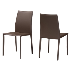 Baxton Studio Rockford Modern and Contemporary Taupe Bonded Leather Upholstered Dining Chair Baxton Studio restaurant furniture, hotel furniture, commercial furniture, wholesale dining room furniture, wholesale dining chairs, classic dining chairs, leather chairs