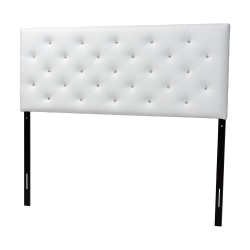 Baxton Studio Viviana Modern and Contemporary White Faux Leather Upholstered Button-tufted Full Size Headboard Baxton Studio restaurant furniture, hotel furniture, commercial furniture, wholesale bedroom furniture, wholesale headboards, classic headboard