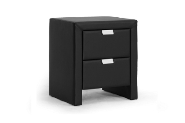 Baxton Studio Frey Black Upholstered Modern Nightstand