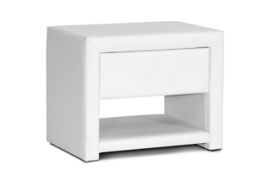 Baxton Studio Massey White Upholstered Modern Nightstand