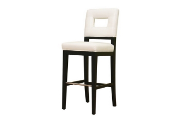 Baxton Studio Faustino Cream Leather Barstool 30