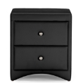 Baxton Studio  Dorian Black Faux Leather Upholstered Modern Nightstand