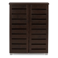 Baxton Studio Adalwin Modern and Contemporary 2-Door Dark Brown Wooden Entryway Shoes Storage Cabinet