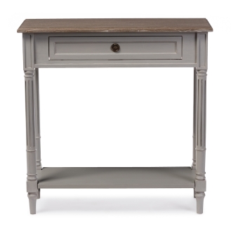 Baxton Studio Edouard French Provincial Style White Wash Distressed Wood and Grey Two-tone 1-drawer Console Table