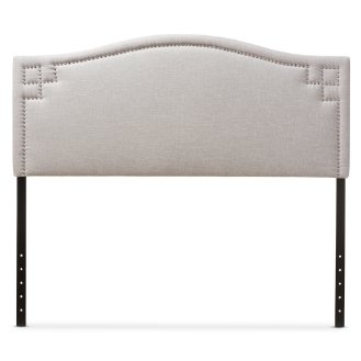Baxton Studio Aubrey Modern and Contemporary Greyish Beige Fabric Upholstered King Size Headboard