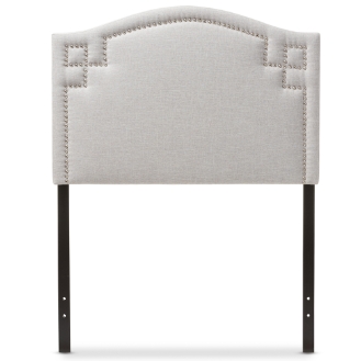 Baxton Studio Aubrey Modern and Contemporary Greyish Beige Fabric Upholstered Twin Size Headboard