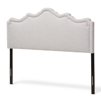 Baxton Studio Nadeen Modern and Contemporary Greyish Beige Fabric King Size Headboard