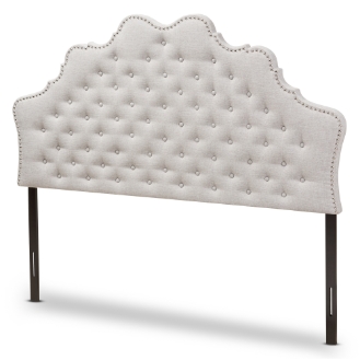 Baxton Studio Hilda Modern and Contemporary Greyish Beige Fabric King Size Headboard