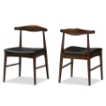 Baxton Studio Winton Mid-Century Modern Walnut Wood Dining Chair Set of 2