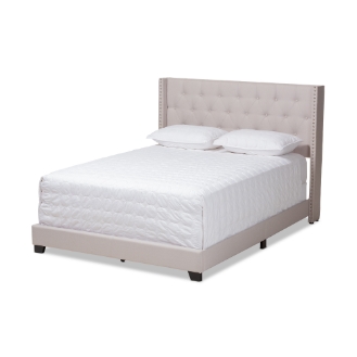 Baxton Studio Brady Modern and Contemporary Beige Fabric Upholstered King Size Bed