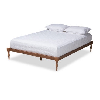 Baxton Studio Iseline Modern and Contemporary Walnut Brown Finished Wood King Size Platform Bed Frame