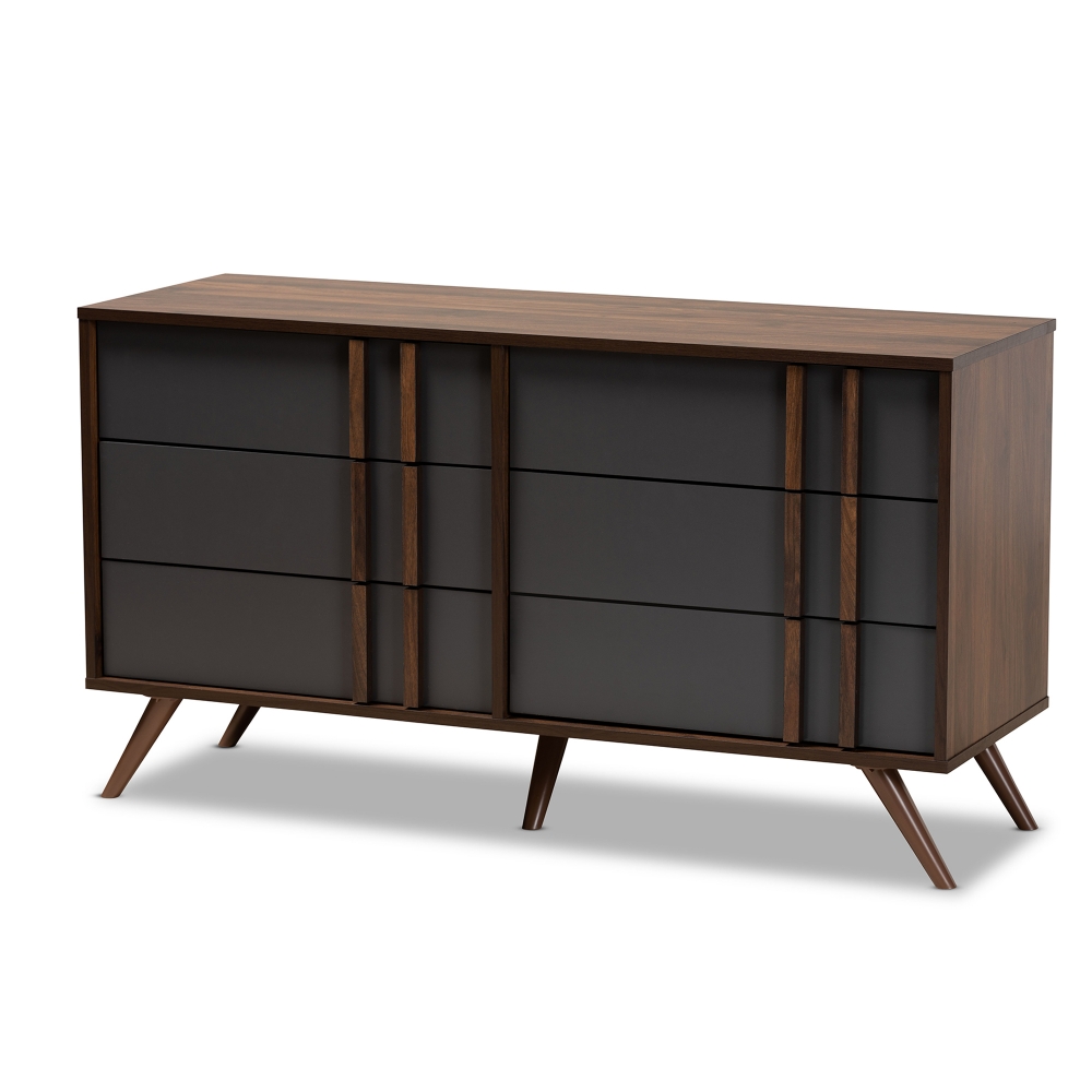 baxton studio luminescence wood contemporary upholstered dresser black Luminescence Black Faux Leather Upholstered Dresser