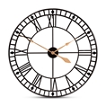 Baxton Studio Janette Classic Contemporary Black and Gold Finished Metal Wall Clock