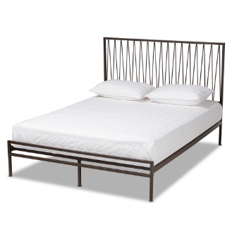 Baxton Studio Jeanette Modern and Contemporary Black Finished Metal Full Size Platform Bed