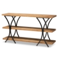 Baxton Studio Terrell Modern Rustic and Industrial Natural Brown Finished Wood and Black Finished Metal Console Table