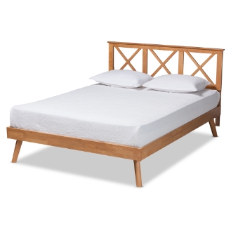 Baxton Studio Galvin Modern and Contemporary Brown Finished Wood Full Size Platform Bed