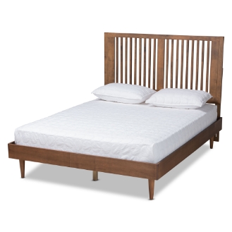 Baxton Studio Harena Modern and Contemporary Transitional Ash Walnut Finished Wood King Size Headboard