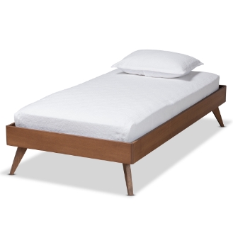 Baxton Studio Galvin Modern and Contemporary Brown Finished Wood Twin Size Platform Bed