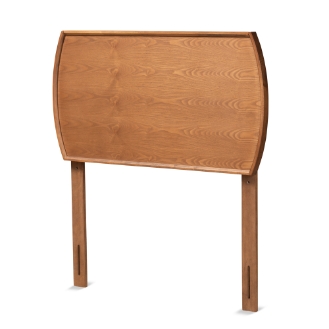 Baxton Studio Laurien Mid-Century Modern Ash Walnut Finished Wood Twin Size Headboard