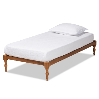 Baxton Studio Iseline Modern and Contemporary Walnut Brown Finished Wood Twin Size Platform Bed Frame