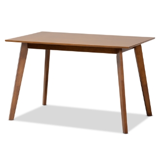 Baxton Studio Maila Mid-Century Modern Transitional Walnut Brown Finished Wood Dining Table