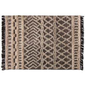 Baxton Studio Heino Modern and Contemporary Ivory and Charcoal Handwoven Wool Area Rug