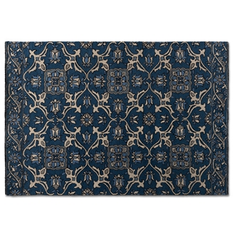 Baxton Studio Panacea Modern and Contemporary Blue Hand-Tufted Wool Area Rug