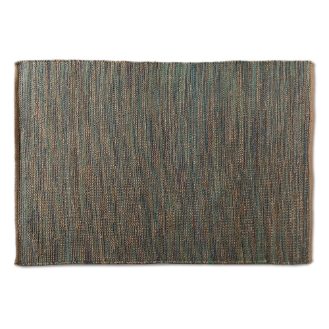 Baxton Studio Michigan Modern and Contemporary Blue Handwoven Hemp Blend Area Rug