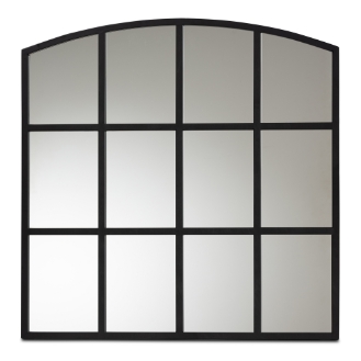 Baxton Studio Barrington Modern and Contemporary Black Finished Metal Accent Wall Mirror